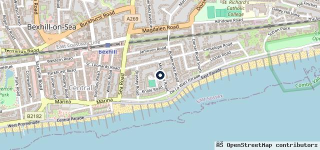 Map showing the location of MOTEST Bexhill
