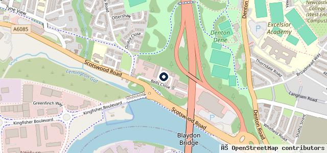 Map showing the location of Newcastle MOT Centre