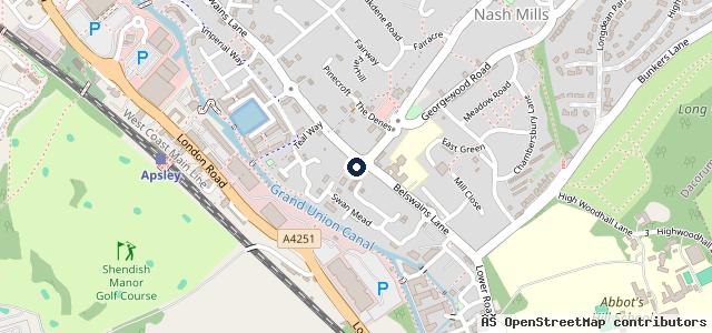 Map showing the location of Nash Mills MOT & Eurorepar Car Service Centre