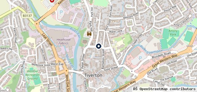 Map showing the location of ATS Euromaster Tiverton