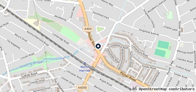 Map showing the location of Pinner Auto Centre