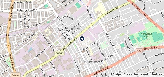 Map showing the location of YCC Service Centre