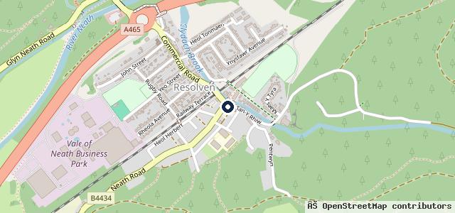 Map showing the location of Resolven Garage