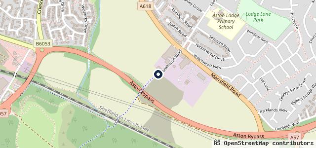 Map showing the location of Aston MOT & Diagnostic Centre