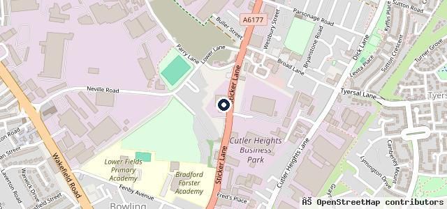 Map showing the location of JCT600 Accident Repair Centre Bradford