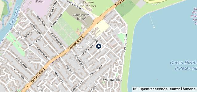 Map showing the location of Sandy Lane Garage MOT & Service Centre