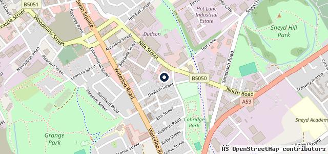 Map showing the location of Harris Motor Company