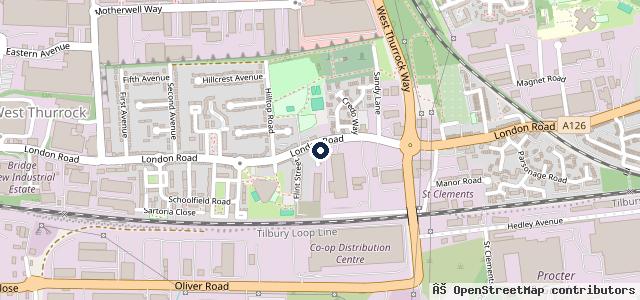 Map showing the location of Thurrock Auto Care
