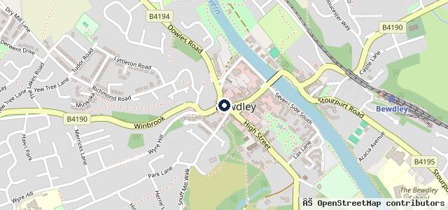 Map showing the location of Bewdley Auto Services