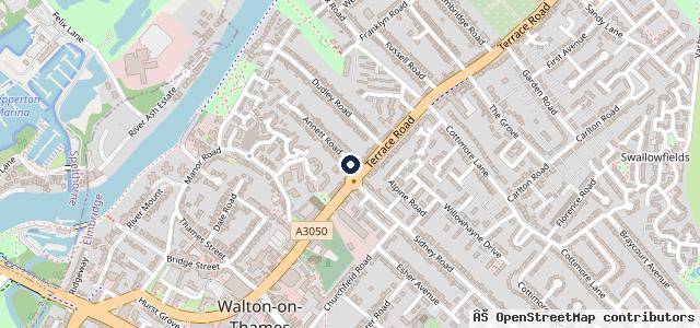 Map showing the location of The Garage Walton