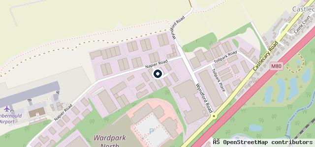 Map showing the location of Wardpark MOT Centre