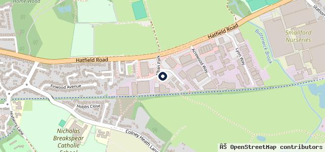Map showing the location of COOK St Albans