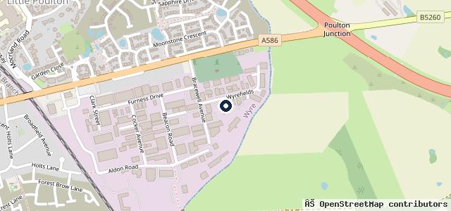 Map showing the location of Wyrefields Garage