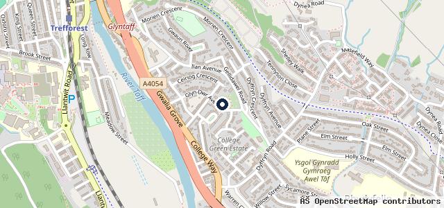 Map showing the location of Ynys Garage