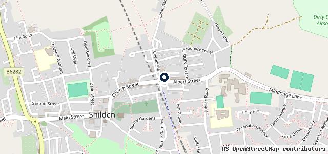 Map showing the location of The Motor Shop of Shildon