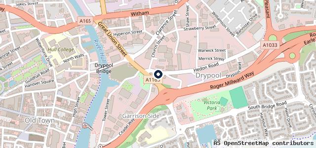 Map showing the location of Drypool MOT Centre