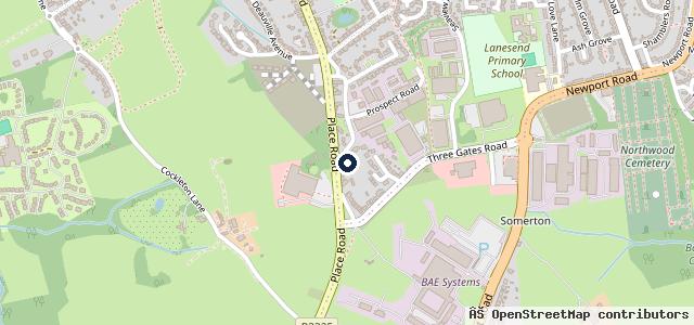 Map showing the location of Place Road Garage (M.O.T Centre) **Official** | West Cowes