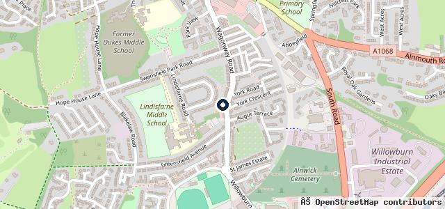Map showing the location of Alnwick computer repair