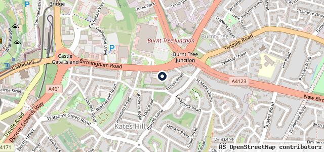 Map showing the location of Burnt Tree Auto Centres Dudley - MOT| Car Service |Tyres | Exhausts | Brakes