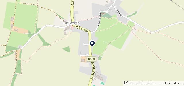 Map showing the location of Catworth Service Station