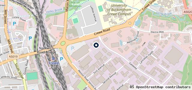 Map showing the location of Crewe Audi