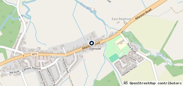 Map showing the location of Calderside Garage