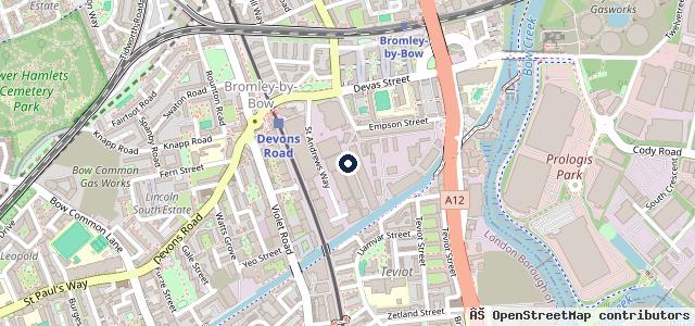 Map showing the location of Docklands Service Centre
