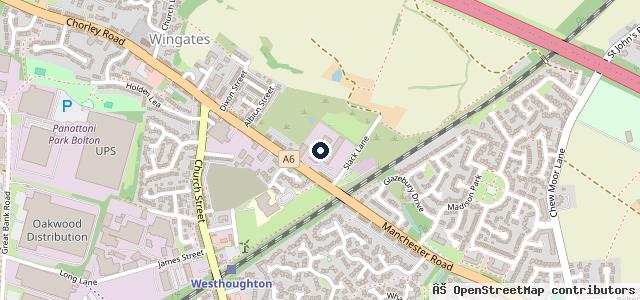Map showing the location of Westhoughton MOT Centre