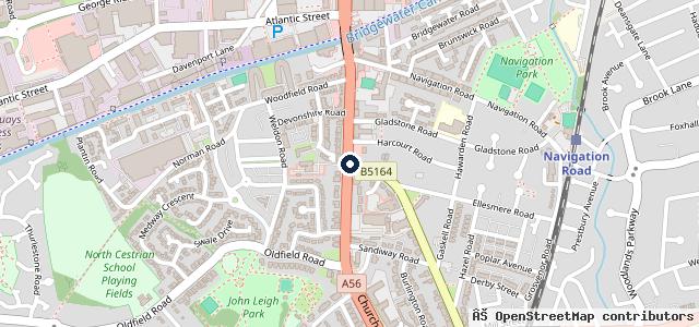 Map showing the location of Group 1 Volkswagen Altrincham | Altrincham