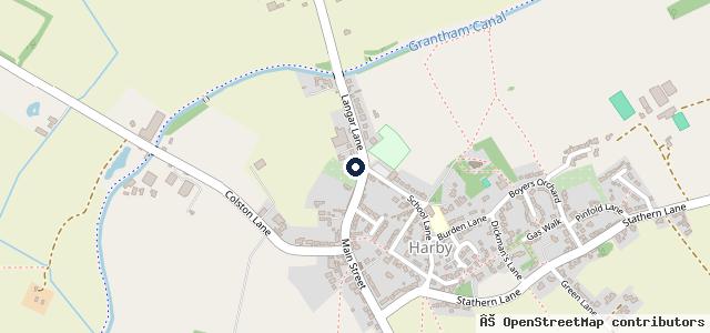 Map showing the location of Harby Garage