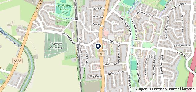 Map showing the location of HiQ Tyres & Autocare Lancaster