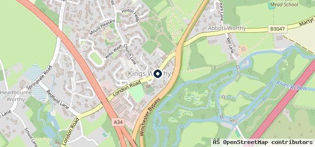 Map showing the location of Kings Worthy Garage