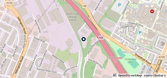 Map showing the location of Braehead MOT Centre