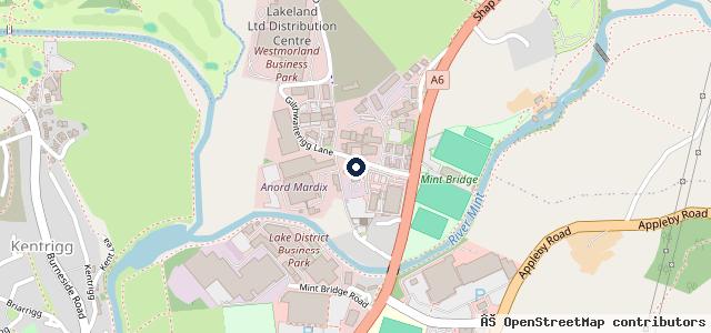 Map showing the location of Lakes Vehicle Centre Kendal