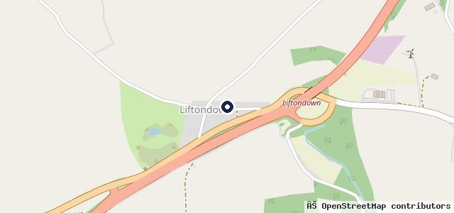 Map showing the location of Liftondown Garage