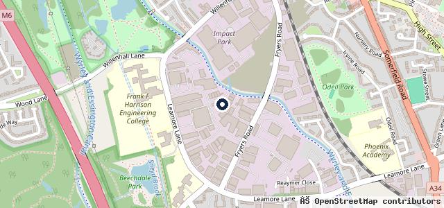 Map showing the location of Sams Auto Services | Walsall