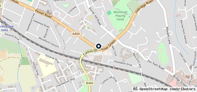 Map showing the location of Pinner Green Mot & Service Centre
