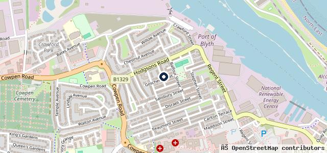 Map showing the location of Goschen street garage | Blyth
