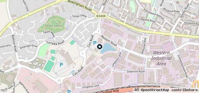 Map showing the location of Honda UK Head Office