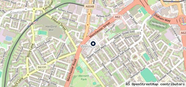 Map showing the location of OMC Ford Oldham