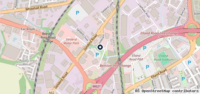 Map showing the location of Porsche Centre Leeds