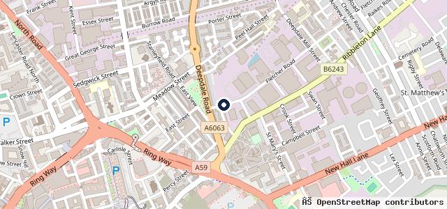 Map showing the location of Preston MOT Centre