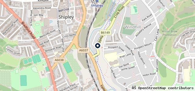 Map showing the location of Shipley Tyre and MOT Services Ltd