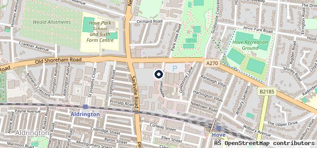 Map showing the location of S B Motors Hove LLP Service and MOT Centre