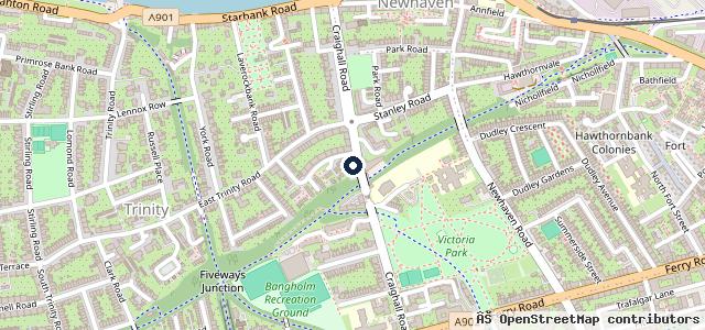 Map showing the location of Craighall Garage