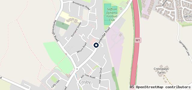 Map showing the location of Cambridge Road Garage