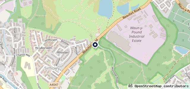 Map showing the location of Sirhowy Garage