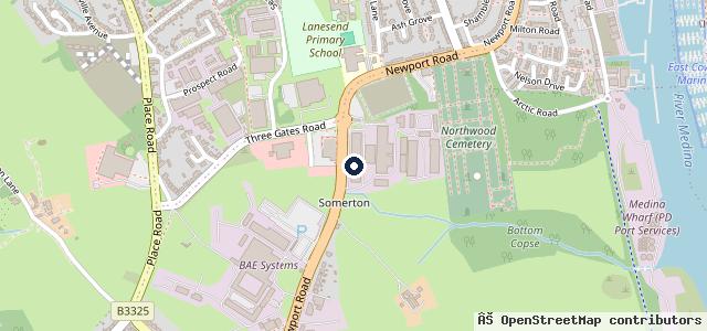 Map showing the location of Somerton MOT Centre