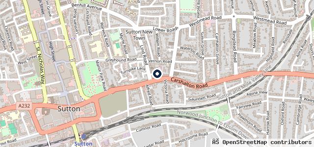 Map showing the location of Sutton Car Care MOT