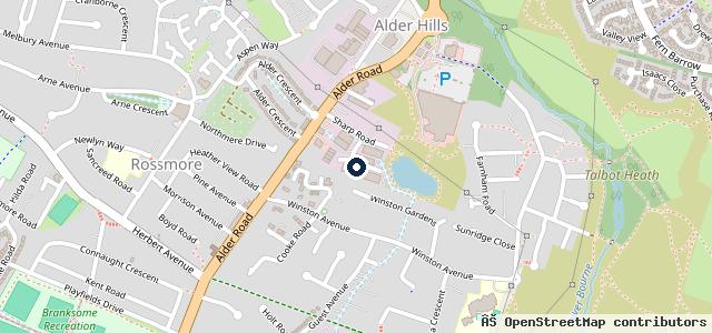 Map showing the location of Swain's garage